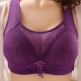 thumbnail image 1 of YWDJ Push up Bras for Women Plus Size Padded Closure in Back Bras No Wire Sleep Bras Wide Strap Full Coverage Wrap Comfy Bras Padded Plus Size Comfy Bras Solid Lounge Bras Purple 3XL, 1 of 3