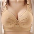 thumbnail image 1 of YWDJ Push up Bras for Women Plus Size Back Closures Comfy Bras Wireless Lounge Bras Wide Strap Full Coverage Wrap Comfortable Bras Padded Plus Size Comfortable Bras Bras Khaki 2XL, 1 of 9