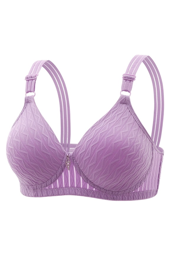 YWDJ Push up Bras for Women Plus Size Back Closures Comfy Bras Wireless Lounge Bras Wide Strap Full Coverage Wrap Comfortable Bras Padded Plus Size Comfortable Bras Bras Pink XL