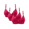 thumbnail image 1 of YWDJ Push up Bras for Women Plus Size Padded 3 Pack Back Closures Comfortable Bras No Wires Bras Adjustable Straps Half Cup Wrap Sleep Bras Padded Comfortable Bras Comfy Bras Pink XL, 1 of 8