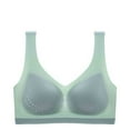 thumbnail image 1 of YWDJ Push up Bras for Women Plus Size Padded Back Closures Bras No Wires Sleep Bras Wide Strap Full Coverage Wrap Comfy Bras Padded Plus Size Comfy Bras Lounge Bras Green 2XL, 1 of 3
