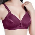 thumbnail image 1 of YWDJ Push up Bras for Women Plus Size Padded Back Closures Lounge Bras Wirefree Comfortable Bras Adjustable Straps Full Coverage Wrap Bras Padded Comfortable Bras Solid Sleep Bras Purple M, 1 of 4