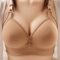 thumbnail image 1 of YWDJ Push up Bras for Women Plus Size Padded Comfortable Bras Wireless Bras Adjustable Straps Full Coverage Hollow Sleep Bras Padded Comfort Bras Wrap Solid Comfy Bras Khaki 2XL, 1 of 3
