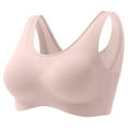 thumbnail image 1 of YWDJ Push up Bras for Women Plus Size Pullover Bras No Underwire Sleep Bras Wide Strap Full Coverage Wrap Comfy Bras Padded Plus Size Bras Solid Lounge Bras Pink L, 1 of 3