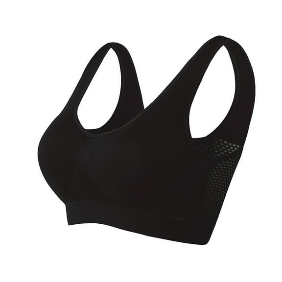 YWDJ Push up Bras for Women Plus Size Pullover Sleep Bras Wirefree Comfy Bras Wide Strap Full Coverage Sports Bras Low Support Seamless Workout Bras Padded Plus Size Gym Bras Comfy Wrap Bras Black 5XL