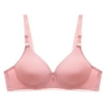 thumbnail image 1 of YWDJ Push up Bras for Women Plus Size Wide Back Wide Strap Comfortable Bras Wirefree Bras Adjustable Straps Full Coverage Wrap Sleep Bras Padded Comfy Bras Comfy Bras Pink XL, 1 of 5
