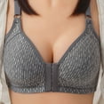 thumbnail image 1 of YWDJ Push up Bras for Women Plus Size Wide Back Wide Strap Front Close Bras No Underwire Sleep Bras Adjustable Straps Half Cup Wrap Comfy Bras Padded Comfy Bras Solid Lounge Bras Gray 3XL, 1 of 6