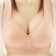thumbnail image 1 of YWDJ Push up Bras for Women Plus Size Wide Back Wide Strap Front Closure Lounge Bras No Wire Comfortable Bras Half Cup Wrap Bras Padded Plus Size Comfort Bras Solid Sleep Bras Pink M, 1 of 3