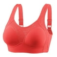 thumbnail image 1 of YWDJ Push up Bras for Women Plus Size Wide Back Wide Strap Lounge Bras No Wire Nursing Bras Adjustable Straps Full Coverage Bras Wrap Sleep Bras Padded Comfortable Solid Breastfeeding Bras Red L, 1 of 2