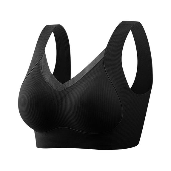 YWDJ Push up Bras for Women Plus Size Wide Back Wide Strap Pullover Comfortable Bras Size Small No Underwire Bras Half Cup Hollow Sleep Bras Padded Lace Comfort Bras Wrap Solid Comfy Bras Black M