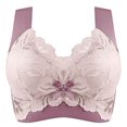 thumbnail image 1 of YWDJ Push up Bras for Women Plus Size Wide Back Wide Strap Pullover Lounge Bras Wireless Comfortable Bras Full Coverage Wrap Bras Padded Plus Size Lace Comfort Bras Solid Sleep Bras Pink 2XL, 1 of 5