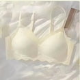 thumbnail image 1 of YWDJ Push up Bras for Women Plus Size Wide Back Wide Strap Sleep Bras Wirefree Comfy Bras Spaghetti Straps Full Coverage Bras Low Support Seamless Bras Padded Bras Comfortable Wrap Solid Bras Beige L, 1 of 3