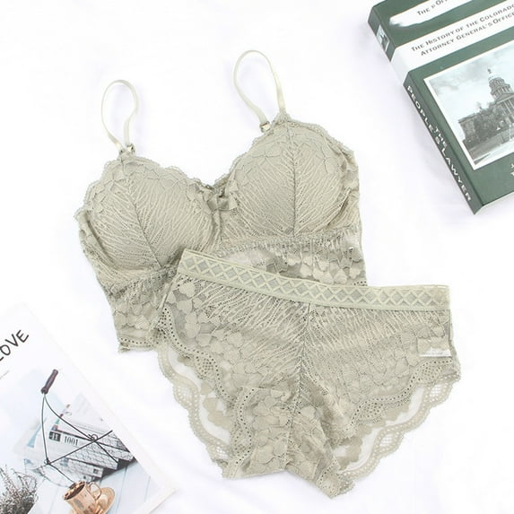 YWDJ Push up Bras for Women Pullover Bras No Underwire Sleep Bras Spaghetti Straps Full Coverage Wrap Comfy Bras Padded Plus Size Lace Comfy Bras Solid Lounge Bras Green One Size