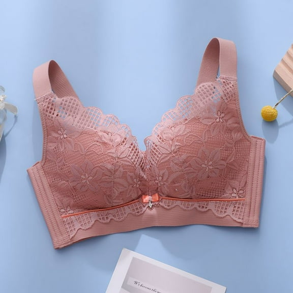 YWDJ Push up Bras for Women Plus Size Back Closures Bras Wireless Sleep Bras Wide Strap Full Coverage Wrap Comfy Bras Padded Bras Lounge Bras Red XL