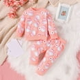 thumbnail image 1 of YWDJ Santa Claus Print Sweatshirt Pants Set Long Sleeve Top + Long Pants Homewear Set For 6 Months - 3 Years Old Pink 24 Months, 1 of 1