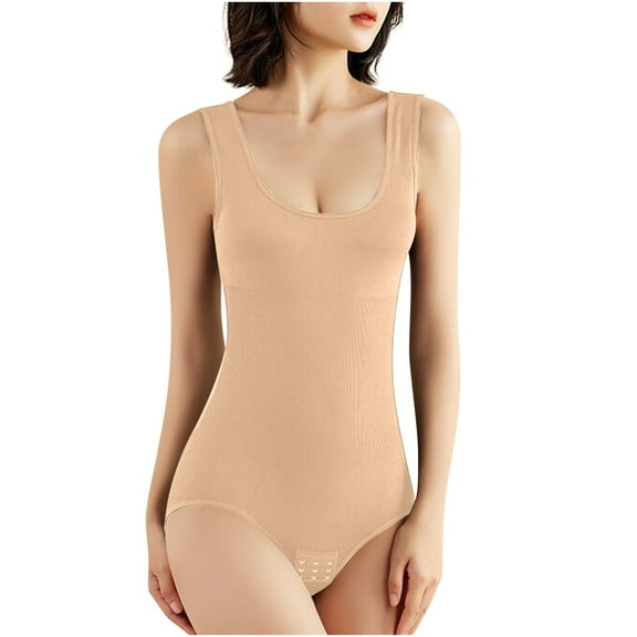 YWDJ Seamless Shapewear for Women Tummy Control Abdomen Closing Open Shift Underwear One-Piece Body Shaping Beige XXXL