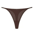 thumbnail image 1 of YWDJ Sexy Thongs for Women Cotton Lightweight G String No Show Fashion Comfortable Sexy Ice Shreds Solid Color T-Shaped Briefs Brown L, 1 of 3