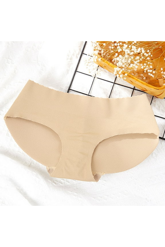 YWDJ Shaping Panties Women Briefs Breathable Lightweight No Show Butt Pads Enhancer Panties Padded Hip Underwear Shapewear Butts Lifter Lift Panty Fake Padding Briefs Beige S