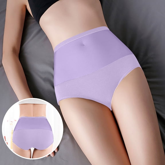YWDJ Shaping Panties Women Briefs Lace Lightweight High Waist No Show Solid High Waist Tummy Controlling Warm Underwear Sexy Underwear Briefs Purple XL