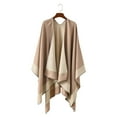 thumbnail image 1 of YWDJ Shawl Wrap Women Fashion Autumn Winter Color Matching Cloak Sweater Shawl Tops Khaki One Size, 1 of 4