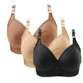 thumbnail image 1 of YWDJ Sleep Bras for Women Plus Size 3 Pack Back Closures Sleep Bras Wirefree Comfy Bras Adjustable Straps Half Cup Push up Wrap Lounge Bras Padded Comfy Bras Solid Comfortable Bras Beige 38, 1 of 2