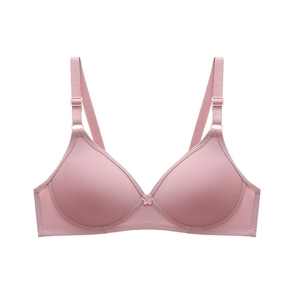 YWDJ Sleep Bras for Women Plus Size Back Closures Comfy Bras Size Small No Underwire Lounge Bras Adjustable Straps Half Cup Push up Wrap Comfortable Bras Padded Comfort Bras Solid Bras Pink 2XL