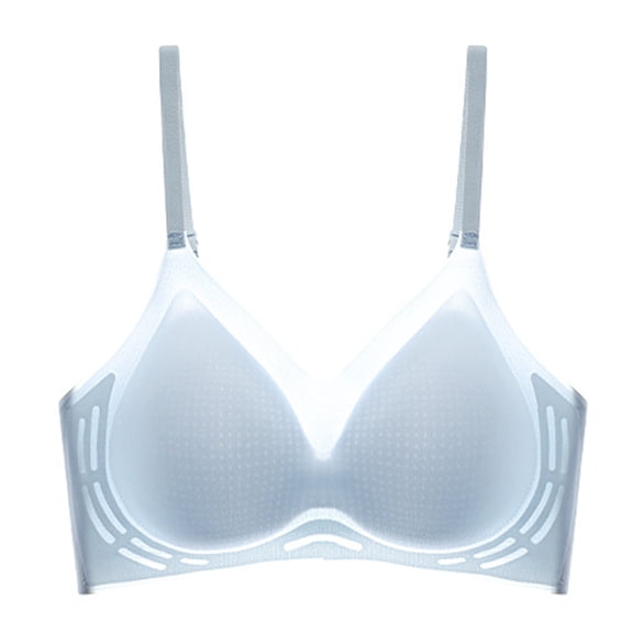 YWDJ Sleep Bras for Women Plus Size Bras Size Small Wirefree Sleep Bras Adjustable Straps Half Cup Push up Wrap Comfy Bras Padded Comfy Bras Solid Lounge Bras Blue M