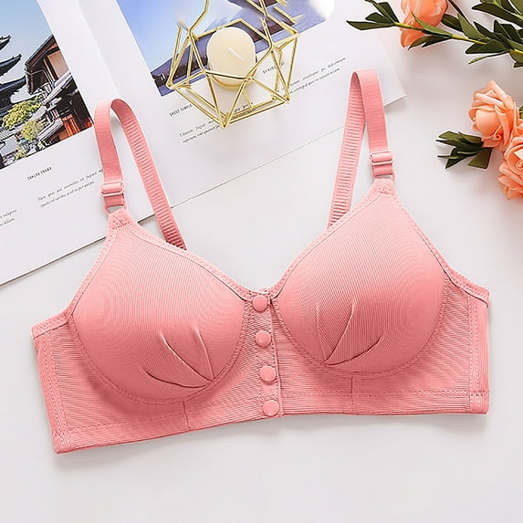 YWDJ Sleep Bras for Women Plus Size Front Close Comfy Bras Wireless Lounge Bras Adjustable Straps Full Coverage Push up Wrap Comfortable Bras Padded Plus Size Bras Solid Bras Red 3XL