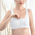 thumbnail image 1 of YWDJ Comfy Bras for Women Front Close Workout Bras No Wires Gym Bras Wide Strap Half Cup Bras Push up High Support Wrap Lounge Bras without Cushions Plus Size Sleep Bras Comfy Solid Bras White 3XL, 1 of 9