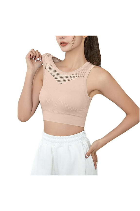 YWDJ Sleep Bras for Women Plus Size Pullover Gym Bras Wirefree Yoga Bras Wide Strap Full Coverage Lounge Bras Push up Low Support Wrap Sleep Bras Padded Comfy Bras Comfortable Solid Bras Pink M