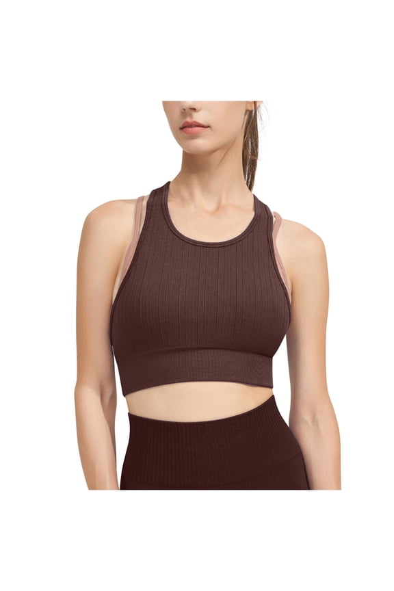 YWDJ Sleep Bras for Women Plus Size Pullover Lounge Bras Wireless Sleep Bras Wide Strap Full Coverage Comfy Bras Push up Low Support Wrap Sports Bras Padded Workout Bras Comfort Solid Bras Coffee S