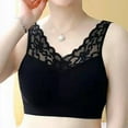 thumbnail image 1 of YWDJ Sleep Bras for Women Plus Size Pullover Sleep Bras No Wire Comfy Bras Wide Strap Full Coverage Push up Wrap Lounge Bras Padded Lace Comfortable Bras Solid Comfortable Bras Black One Size, 1 of 5