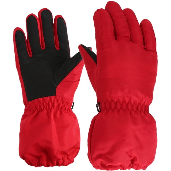 YWDJ Snow Gloves for Toddler Girls Toddler Girls Boys Snow Gloves Kids Ski Winter Gloves Waterproof Windproof Children Warm Gloves Cotton Red 4-10T