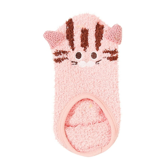 YWDJ Socks Women Women Non-Slip Silica Gel Coral Fleece Socks Thicken Keep Warm Floor Socks Pink