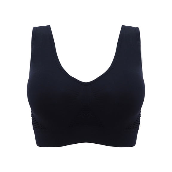 YWDJ Sports Bras for Women High Support Air Permeable Cooling Summer Sport Yoga Wireless Bra Black L