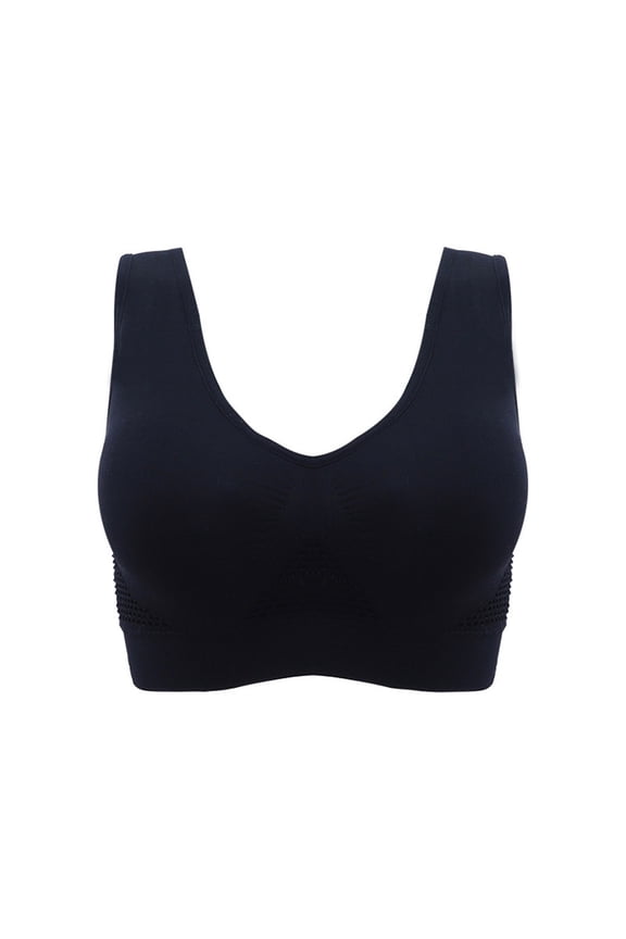 YWDJ Sports Bras for Women High Support Air Permeable Cooling Summer Sport Yoga Wireless Bra black s