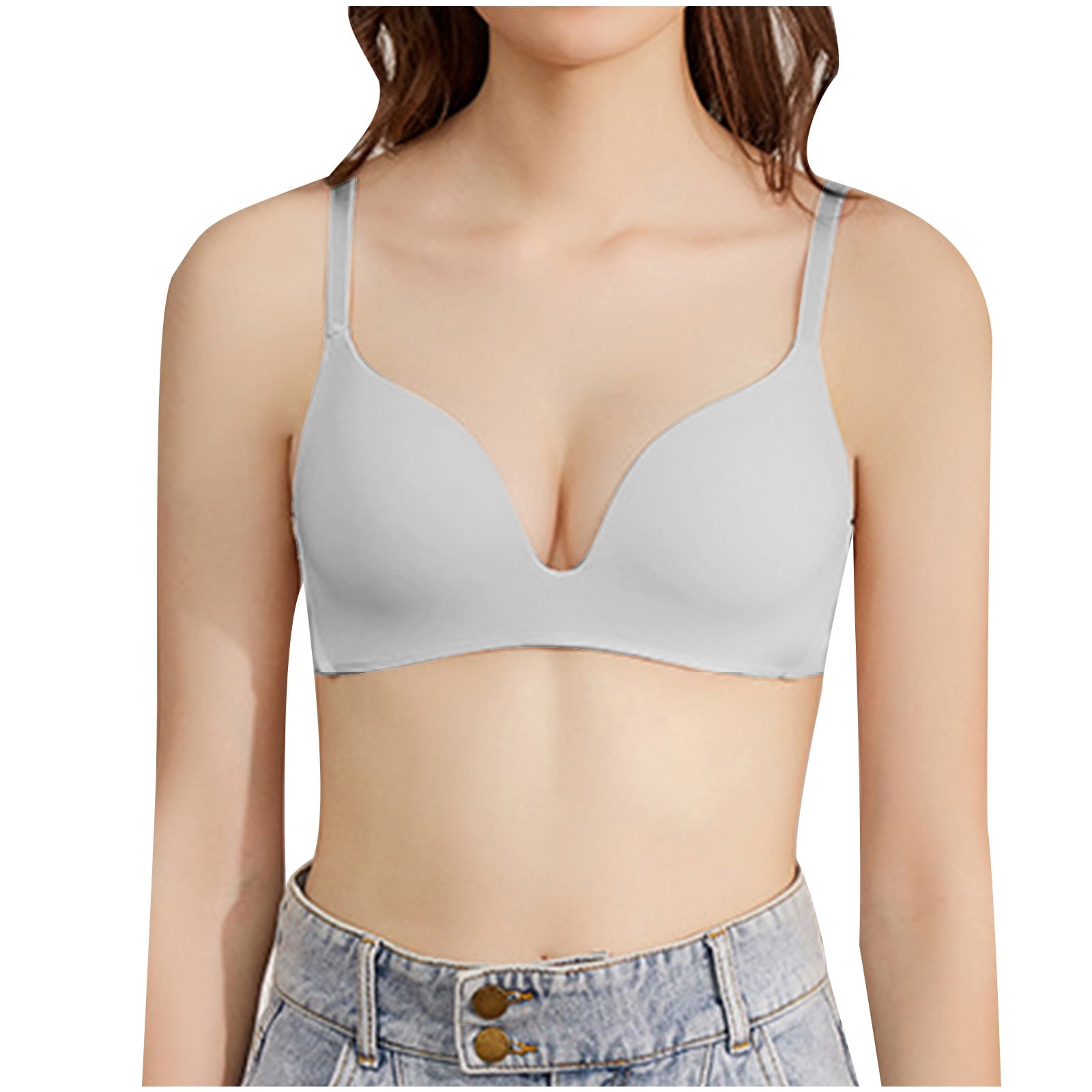 YWDJ Sports Bras for Women Women's Bra Wire Free Underwear Bra Everyday  Small Cup Underwear 
