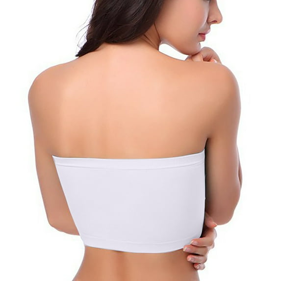 YWDJ Strapless Bras for Women Plus Size Women One-Piece Bra Everyday Underwear Strapless Polishing Bra Bandeau White XXL