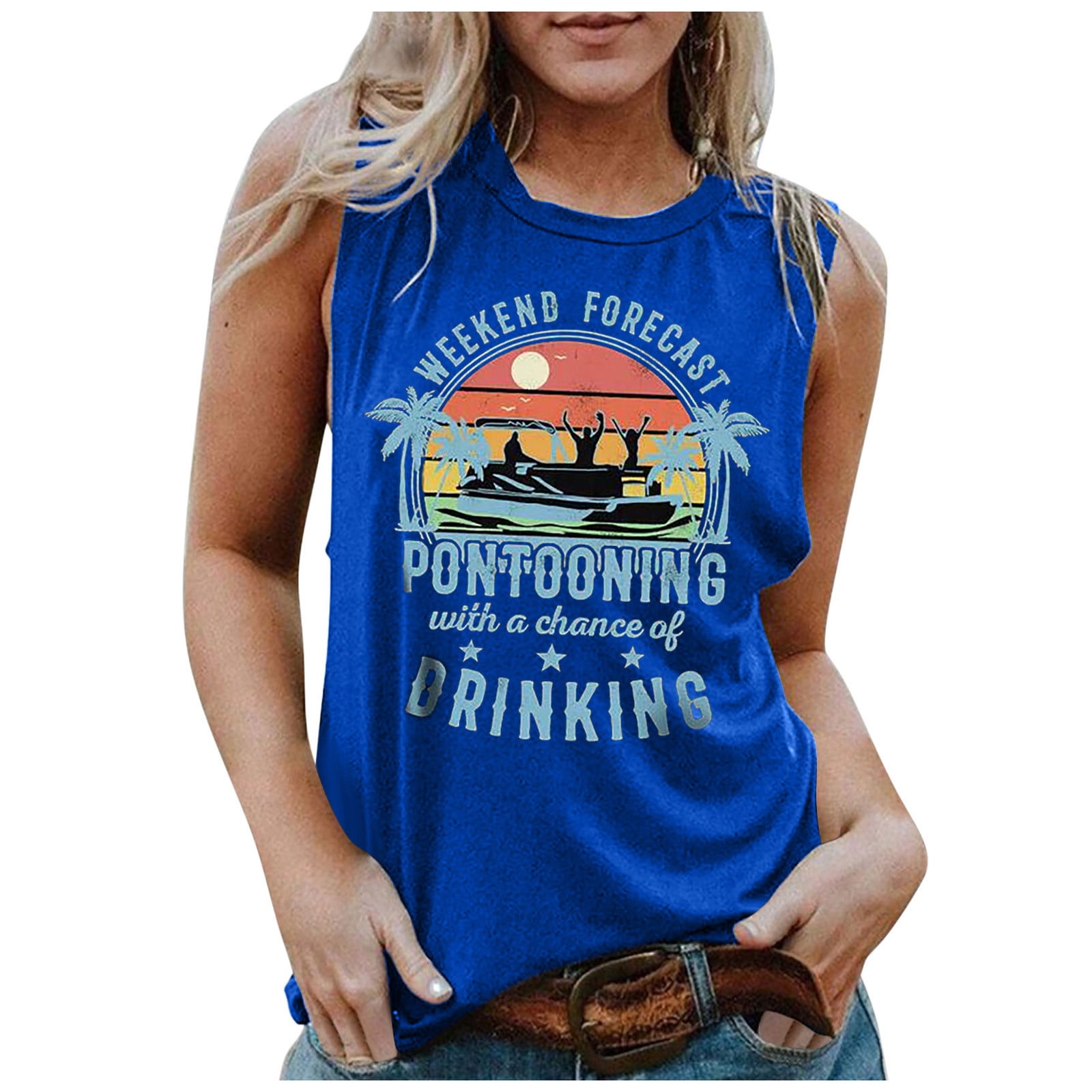 YWDJ Tank Top for Women Print Tank Tops Adult Girls Summer Beach Funny