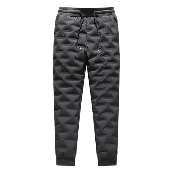 YWDJ Thermal Underwear for Men Down Pants Thickened In Winter Casual Warm And Windproof Down Leggings Cold Proof Sports Pants Outside Black XXXL