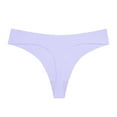 thumbnail image 1 of YWDJ Thongs for Women Lightweight No Show Sexy Comfortable and Traceless Low Waist Hip Wrap Triangular Underwear Purple L, 1 of 2