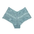 thumbnail image 1 of YWDJ Thongs for Women Sexy Lace Plus Size Lightweight No Show Sexy Lace Underwear Lingerie Thongs Panties Ladies Underwear Underpants Light Blue 5XL, 1 of 2