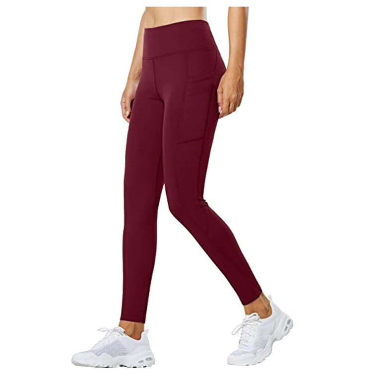 YWDJ Tights for Women Long Length High Waist Running Yogalicious Hiking  Utility Dressy Everyday Soft New Training Slimming Air Base Jqp526 Yoga  Pants Lined Winter Hiking Running Pockets Red M 