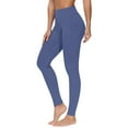 thumbnail image 1 of YWDJ Tights for Women Workout Gym Long Length with Pockets Running Sports Yogalicious Utility Dressy Everyday Soft Solid Color Pocket Fitness Stretch Leggings Gym Full Length Active Pants Black M, 1 of 4