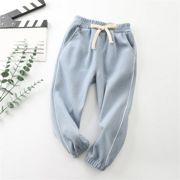 YWDJ Toddler Baby Boys Girls Candy Color Solid Color Leggings Casual Kids Sports Pants Blue 5T