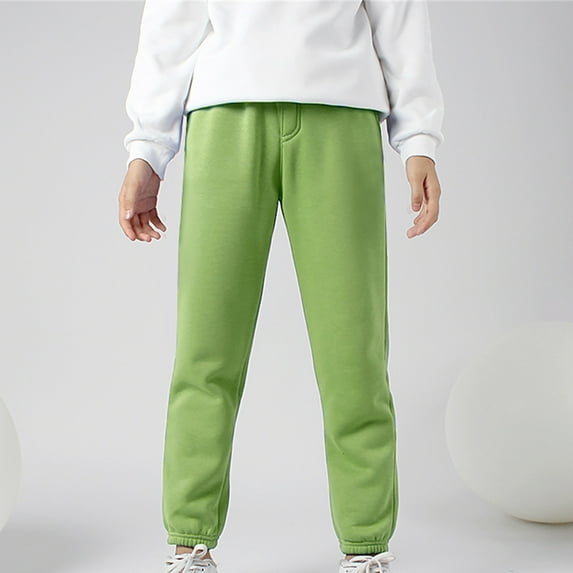 YWDJ Toddler Baby Boys Girls Candy Color Solid Color Leggings Casual Kids Sports Pants Green 8T