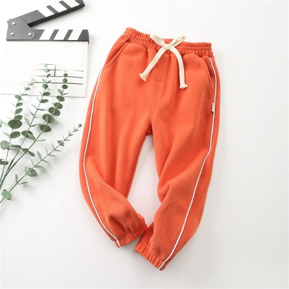 YWDJ Toddler Baby Boys Girls Candy Color Solid Color Leggings Casual Kids Sports Pants Orange 3T