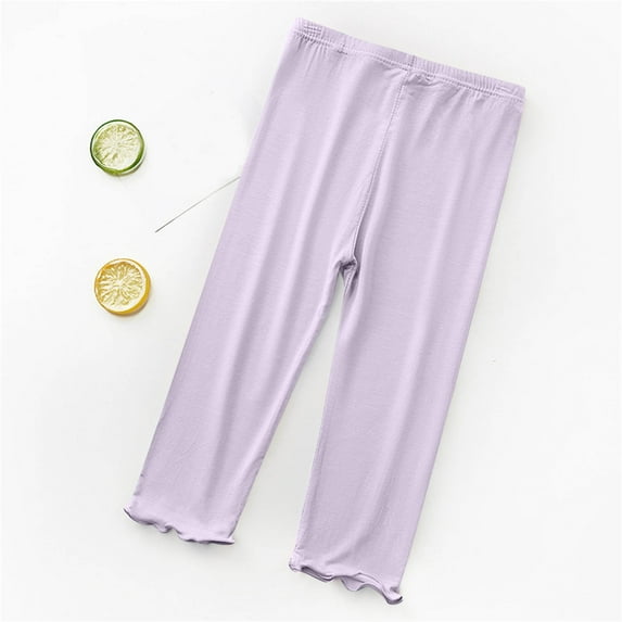 YWDJ Toddler Baby Girls Candy Color Solid Color Leggings Casual Kids Tight Pants Purple 8-9T