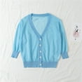 thumbnail image 1 of YWDJ Toddler Kids Baby Girls Fashion Cute Color Long Sleeved Thin Style Button Cardigan Coat Blue 2-3T, 1 of 3