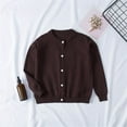 thumbnail image 1 of YWDJ Toddler Kids Baby Girls Fashion Cute Color Long Sleeved Thin Style Button Cardigan Coat Brown 18-24 Months, 1 of 3